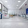 Spacious Bright Public Service Hall With Service Counters Waiting Chairs And Organized Layout