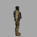 Game Movie Character Wearing Camouflage Uniform Helmet Goggles And Tactical Vest