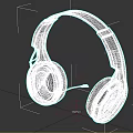 Modern Electronic Over ear Headphones With Blue Illuminated Rings And Sleek Design