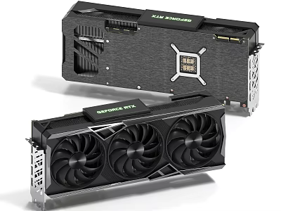High Performance RTX 4090 Suprim X Graphics Card With Three Fans For Gaming 3d model