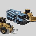 Engineering truck bulldozer tractor excavator 3d model