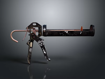 Heavy Duty Metal Caulk Gun With Spring Mechanism For Sealant Application 3d model