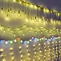 Colorful Fairy And Vintage Bulb String Lights For Indoor Festive Decoration