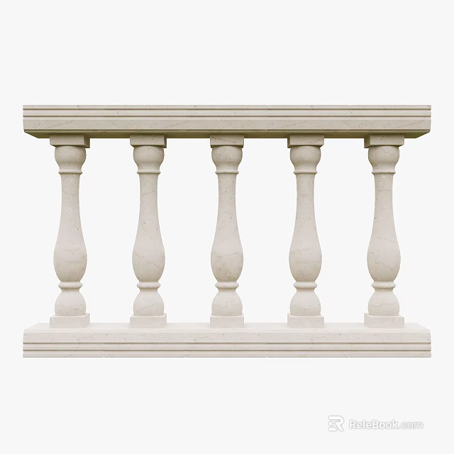 Classic Stone Balustrade With Elegant Design 3d model 
