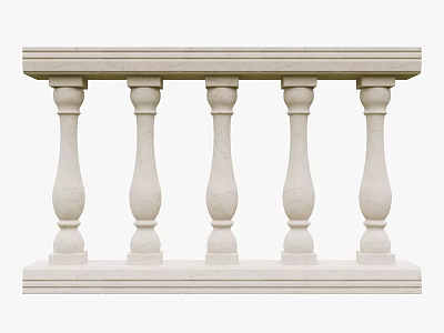 Classic Stone Balustrade With Elegant Design 3d model