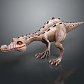 Prehistoric Dinosaur Creature 3D Model With Red Eyes And Spiked Back 3d model
