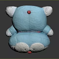 Blue And White Stuffed Doll With Red Nose In Lying Position Plush Toy Design