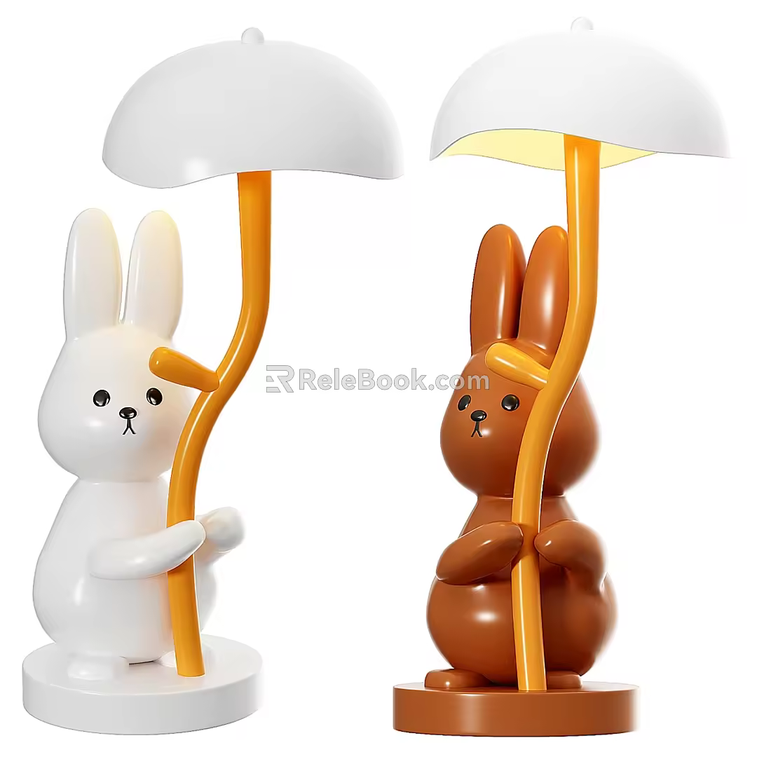 Modern rabbit lamp combination 3d model