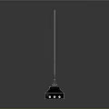 Black Long Rectangular Pendant Light With Textured Surface Hanging In Modern Space 3d model