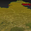 Detailed Satellite Map of Regional Geographic Outline With Land Use Features