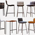 Modern Bar Stools with Various Designs Metal Legs and Comfortable Seats