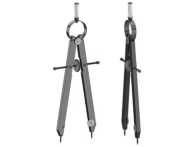 Professional Hardware Tools Two Precision Compasses with Metal Construction and Adjustable Legs 3d model