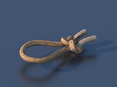 Handcrafted Twisted Hemp Rope Knot With Loop Design For Daily Use 3d model