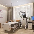 Medical Treatment Room Interior With Bed Equipment Sofa Computer And Window