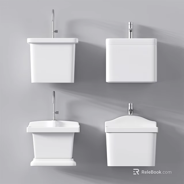 White Toilet Cisterns For Daily Washing Use With Modern Home Design 3d model 
