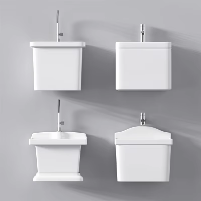 White Toilet Cisterns For Daily Washing Use With Modern Home Design 3d model