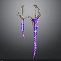 Glowing Purple Blue Gradient Daggers With Slender Blades And Decorative Handles