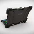 Rugged Laptop With Protective Case Showing Complex Interface With Colorful Dials And Charts 3d model