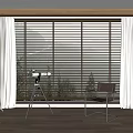 Light Colored Curtains With Wooden Vertical Blinds For Indoor Window Design
