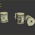 Rolled US Dollar Bills With Partially Unrolled And Benjamin Franklin Portrait On Dark Reflective Surface