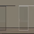 Modern Interior Sliding Doors With Glass Panels And Black White Frames