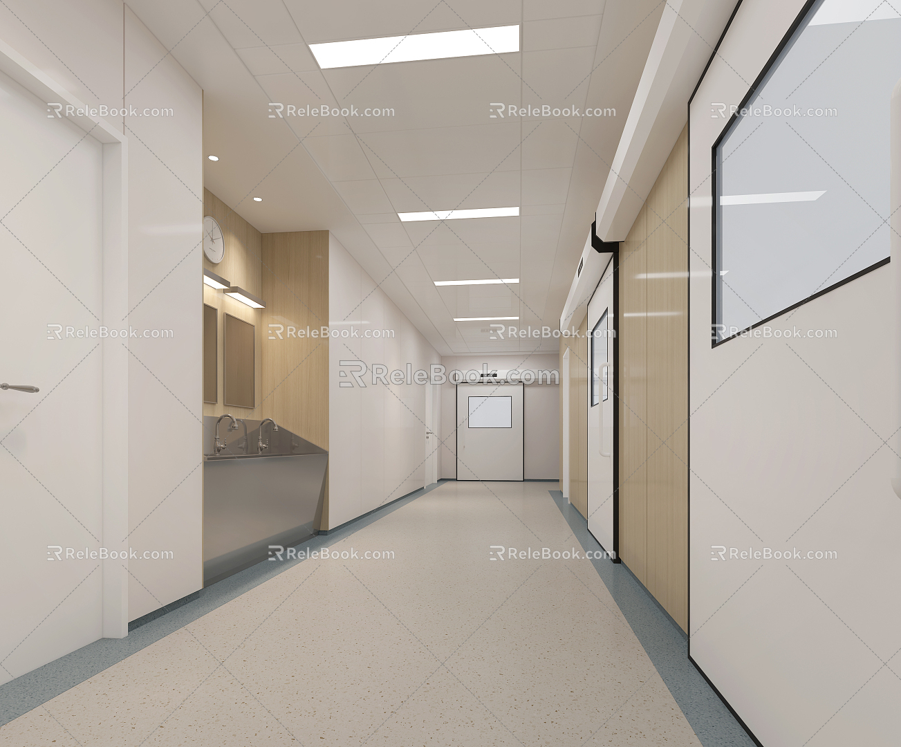 Modern hospital corridor Hospital operation corridor Ward corridor 3d model