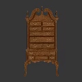 Elegant Classic Wooden Cabinet With Multiple Drawers And Ornate Carved Legs