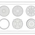 Gypsum lamp panel carved lamp panel chandelier base round lamp panel gypsum component 3d model