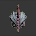Iridescent Fantasy Helmet With Spiked Top And Pink Blue Gradient Layered Design