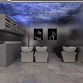 Modern Beauty Salon Interior With Windows Mirrors Styling Chairs Marble Floor Reception Desk And Computer
