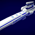 Futuristic White Spaceship With Blue Accents For Interstellar Exploration Missions