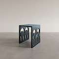 Modern Minimalist Side Table With Geometric Cutout Design And Sturdy Metal Frame For Living Room