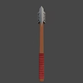 Traditional Ornate Axe With Silver Head Decorative Patterns Wooden Handle And Red Grip