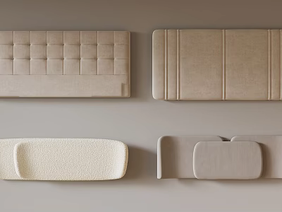 Neutral Toned Soft Upholstery Panels With Various Textured Designs For Home Decor 3d model