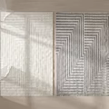 Modern Square Carpet Cream Fabric Carpet 3d model