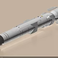White Military Weapon Missile 3D Model With Black Tip And Detailed Structure
