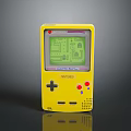 Yellow Nintendo Game Boy Classic Handheld Gaming Console With Green Screen