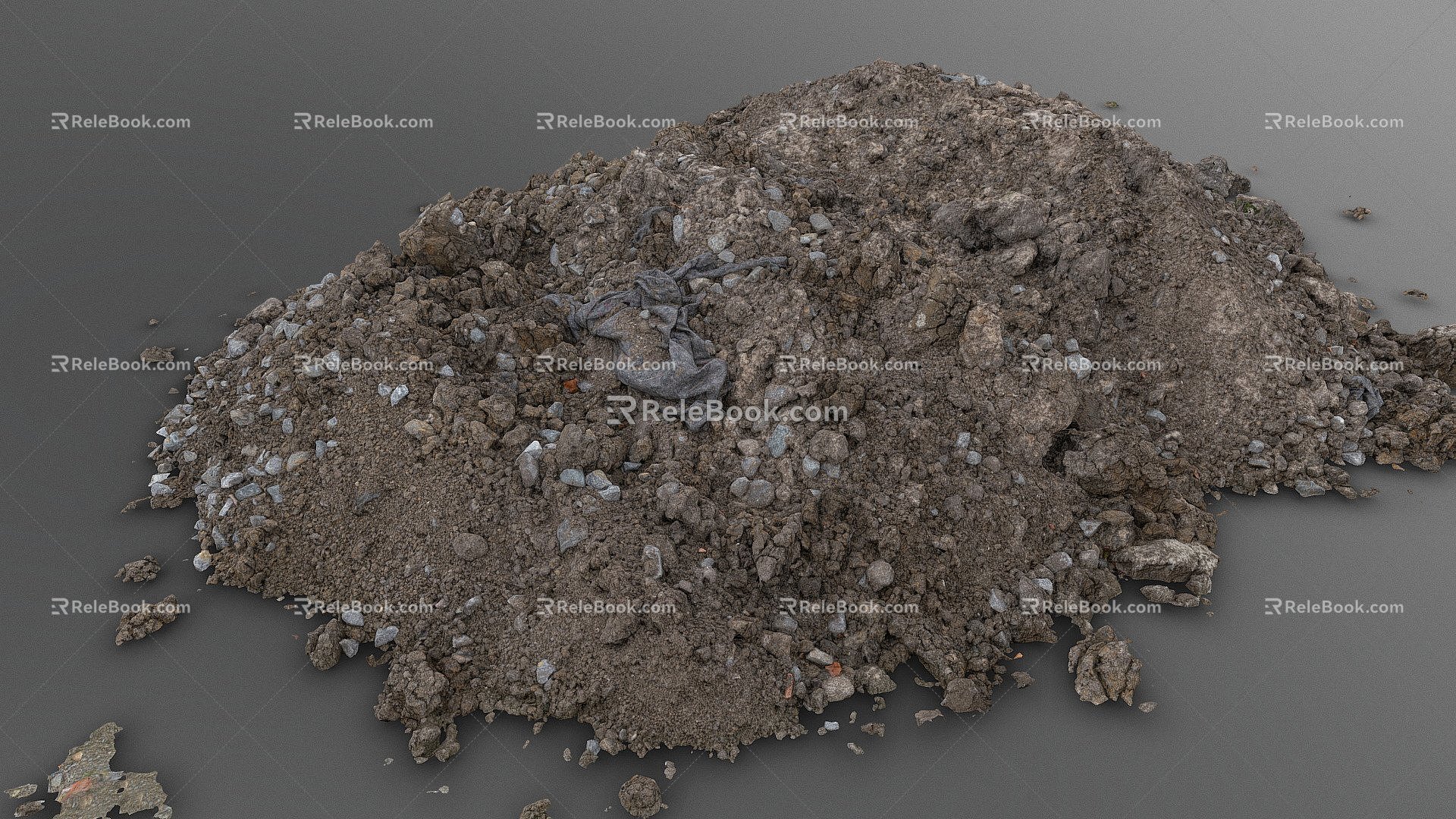 Scanning mound land sandy soil 3d model