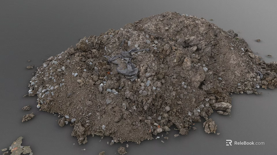 Rugged Natural Scenic Landscape With Loose Dirt And Small Stones Texture 3d model 