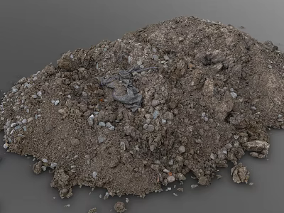 Rugged Natural Scenic Landscape With Loose Dirt And Small Stones Texture 3d model