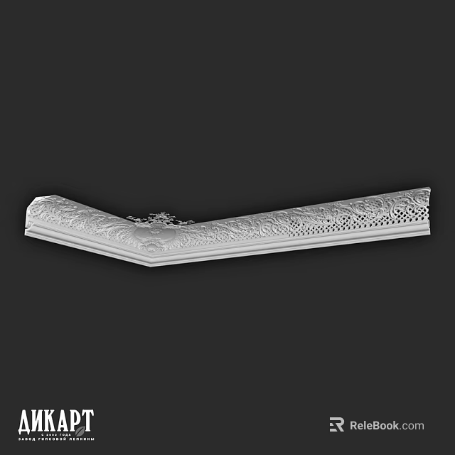 Decorative Component with Intricate Carved Patterns and White Finish for Architectural Interior Decoration 3d model 