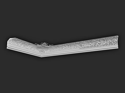 Decorative Component with Intricate Carved Patterns and White Finish for Architectural Interior Decoration 3d model