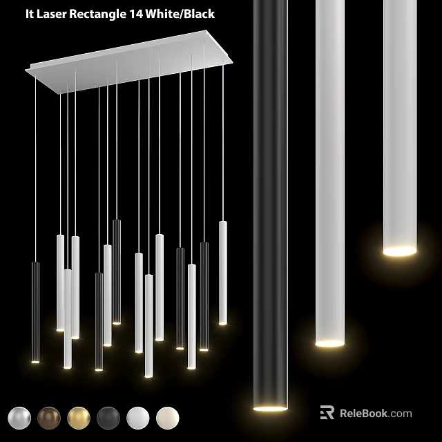 Modern Minimalist Pendant Light with Multiple Slim Hanging Tubes and Soft Glow 3d model 