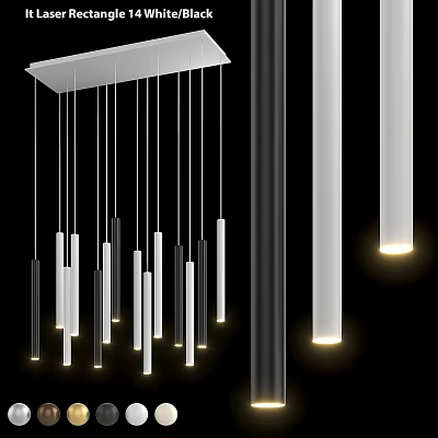 Modern Minimalist Pendant Light with Multiple Slim Hanging Tubes and Soft Glow 3d model