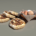 Bakery Cake Pancake Egg Bread Casserole Gauze Pancake Pasta Breakfast Food 3d model