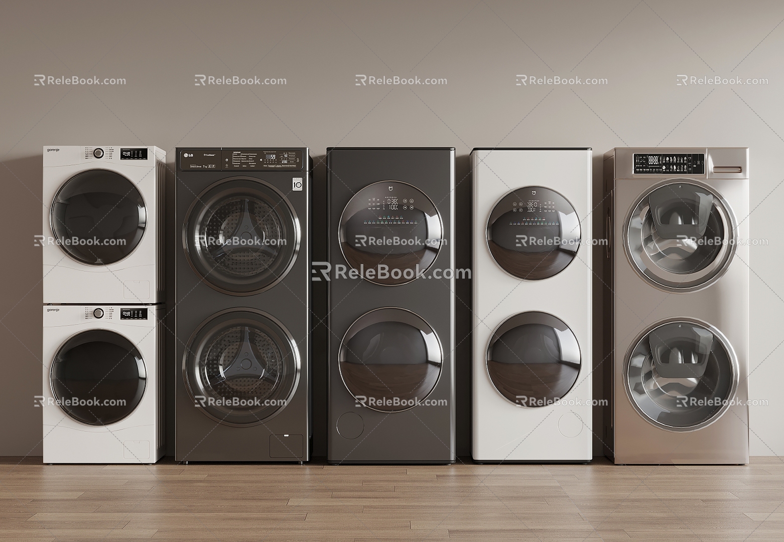 Modern washing machine dryer washing and drying machine 3d model