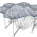 Modern Corridor Frame Corridor Special-shaped Frame Rest Frame Structure Awning 3d model