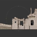 Ancient Stone Architecture Ruins With Irregular Broken Wall Structures