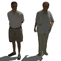 Two Men Standing Together In Casual Outfits With Shadow On White Background