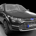 Black Ford SUV With Modern Stylish Front Grille And Headlights Design 3d model